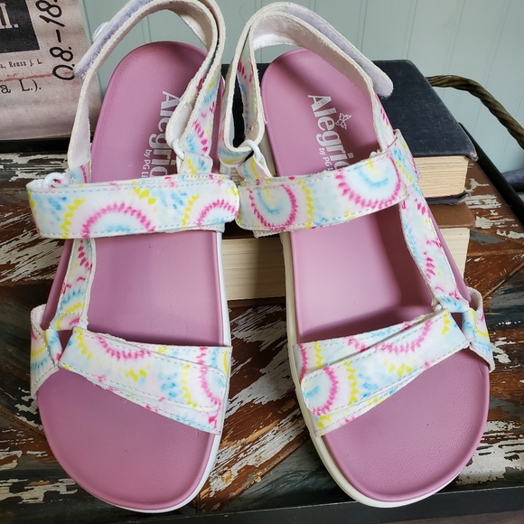 Alegria White Blast Off Henna Faux Leather Platform Hook Loop Sandals EU 35 - Picture 10 of 11